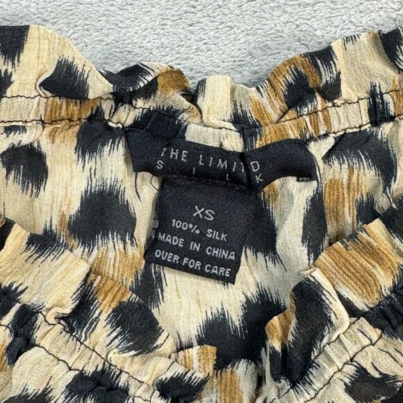 Vintage Leopard Print Silk Sheer Womens Cheetah Blouse Y2K Ruffled Cuffs XS - Picture 7 of 9